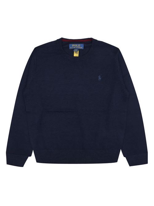 Maglia blu con pony RALPH LAUREN | 323877725003-BLU